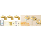 Återuppladdningsbara LED puckljus med magnetfäste – RGB-färgtemperatur - Justerbar ljusstyrka - Inomhus konstbelysning - Fjärrkontroll Carvallo