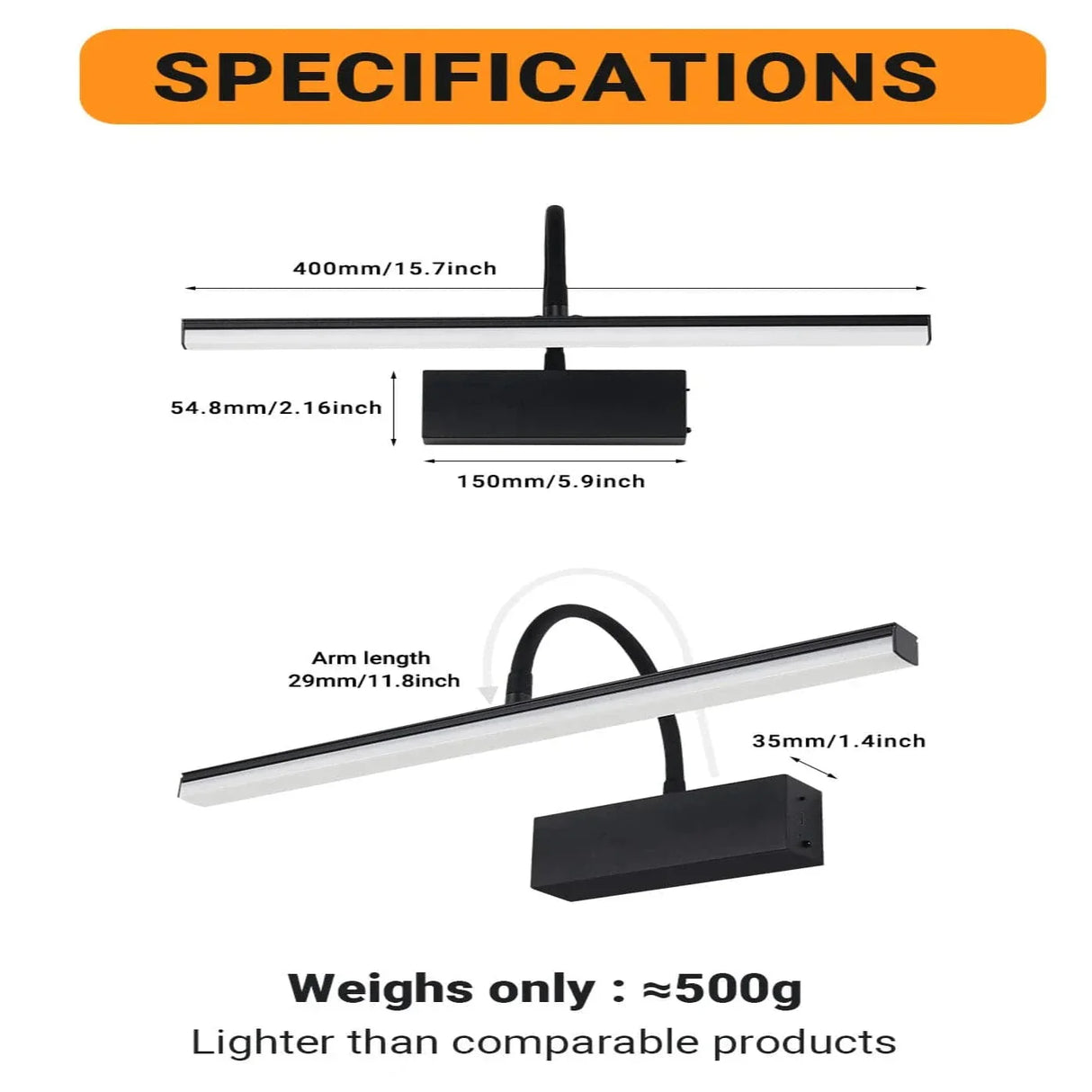 Laddningsbar LED Vägglampa Carvallo