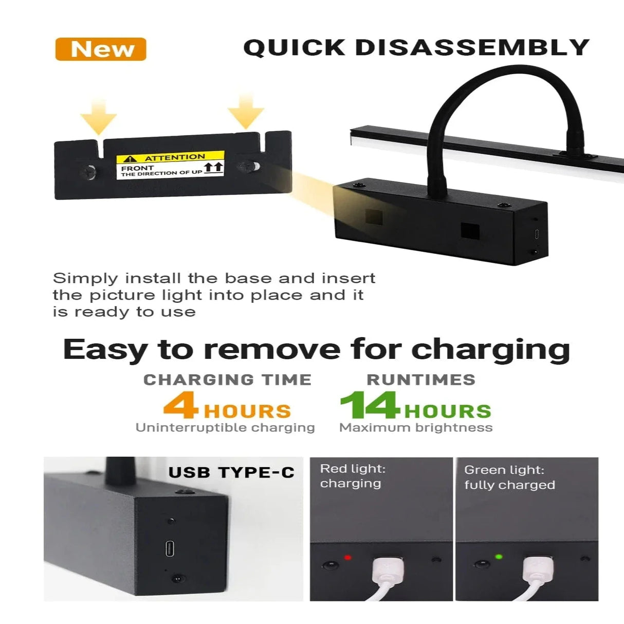 Laddningsbar LED Vägglampa Carvallo