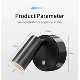Uppladdningsbar LED-vägglampa med magnetfäste – Beröringskontroll – 360° rotation – Tre-färgjustering – Kompakt design Carvallo