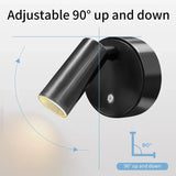 Uppladdningsbar LED-vägglampa med magnetfäste – Beröringskontroll – 360° rotation – Tre-färgjustering – Kompakt design Carvallo