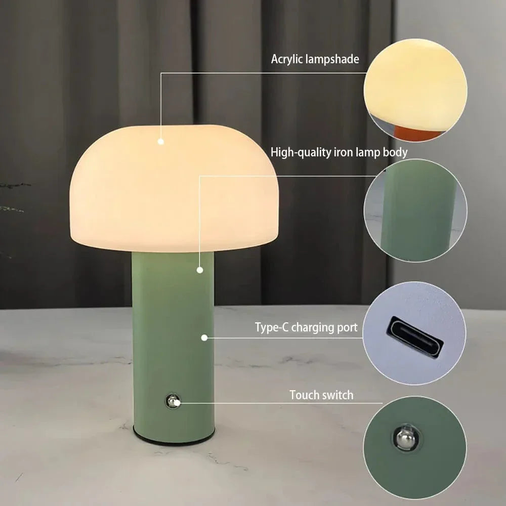 Uppladdningsbar Svamp LED Bordslampa Carvallo