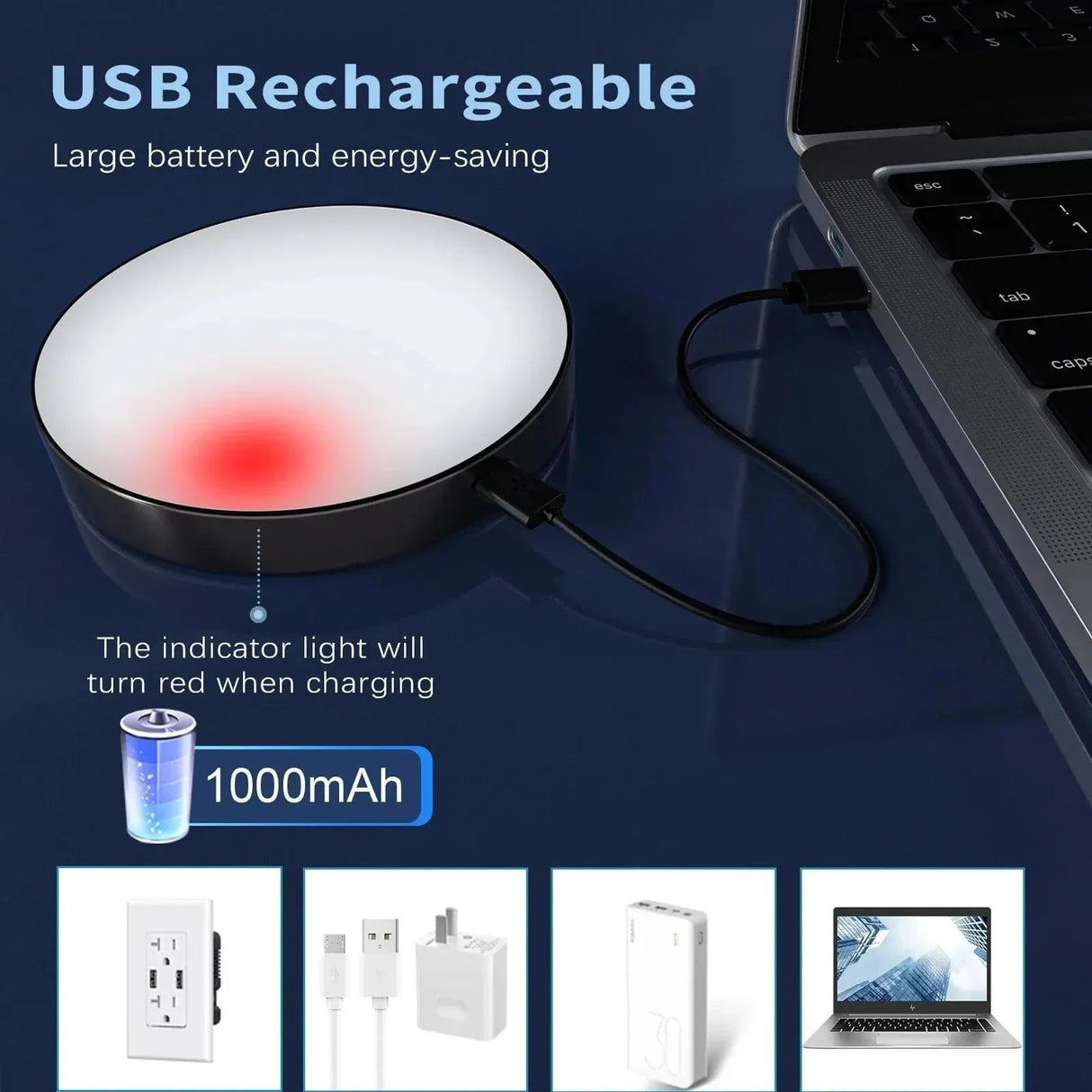 Uppladdningsbar Touch Bordslampa – Dimbar – Bärbar - Elegant Rund Design - Ideal Touchlampa För Sovrum - Inomhusbruk Carvallo