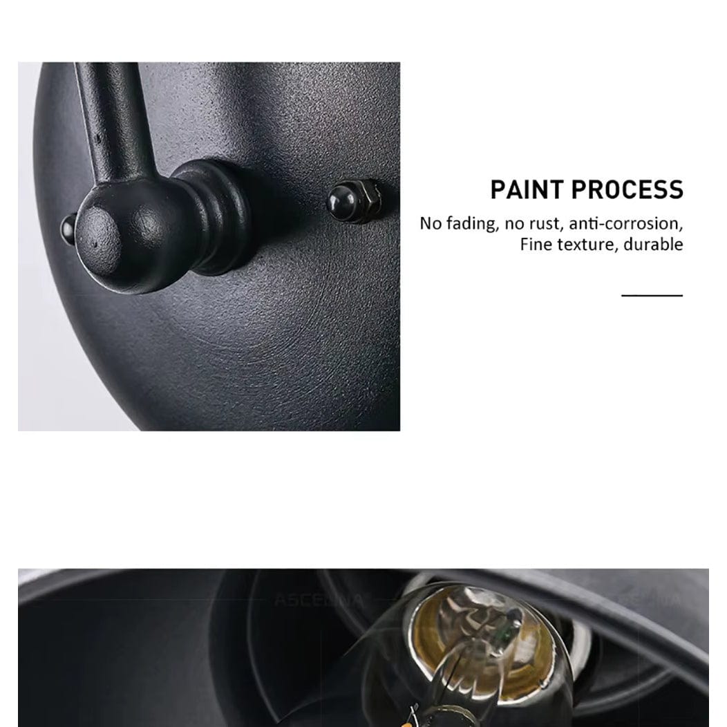 Retro LED Vägglampa Med E27 Sockel – Vattentät - Vintage Stil - Kvalitets Smidesjärn - Flera Färgalternativ - Inomhus/Utomhus Användning Carvallo