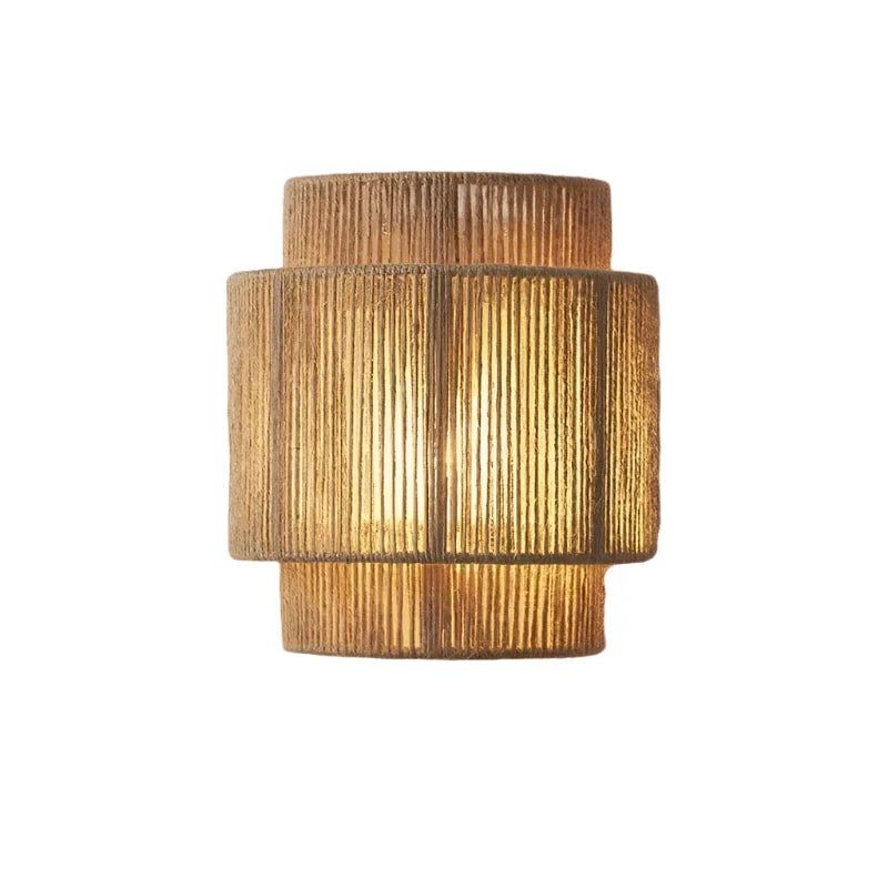 Retro Rattan Vägglampa Carvallo