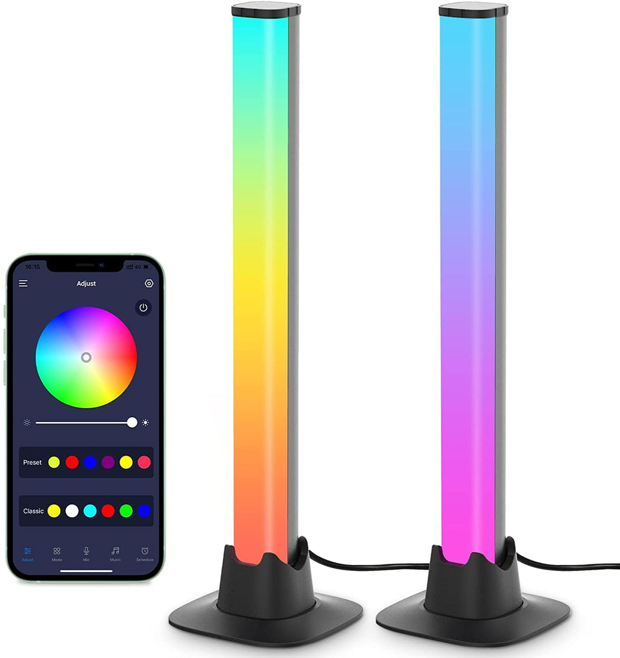Rhythmiska RGB LED-ljusrör Carvallo