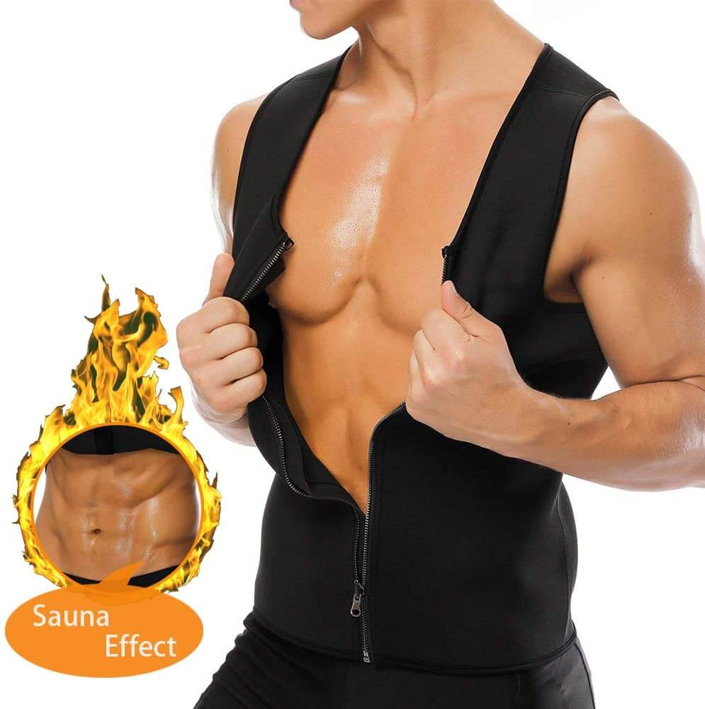 Sauna Sweat väst med dragkedja för män-Clothes for Men-Hemnix-Hemnix
