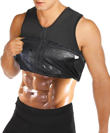 Sauna Sweat väst med dragkedja för män-Clothes for Men-Hemnix-Hemnix