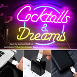 Cocktails & Beer LED Neon Skylt – Livlig USB-drivet Bar & Fest Dekoration Carvallo