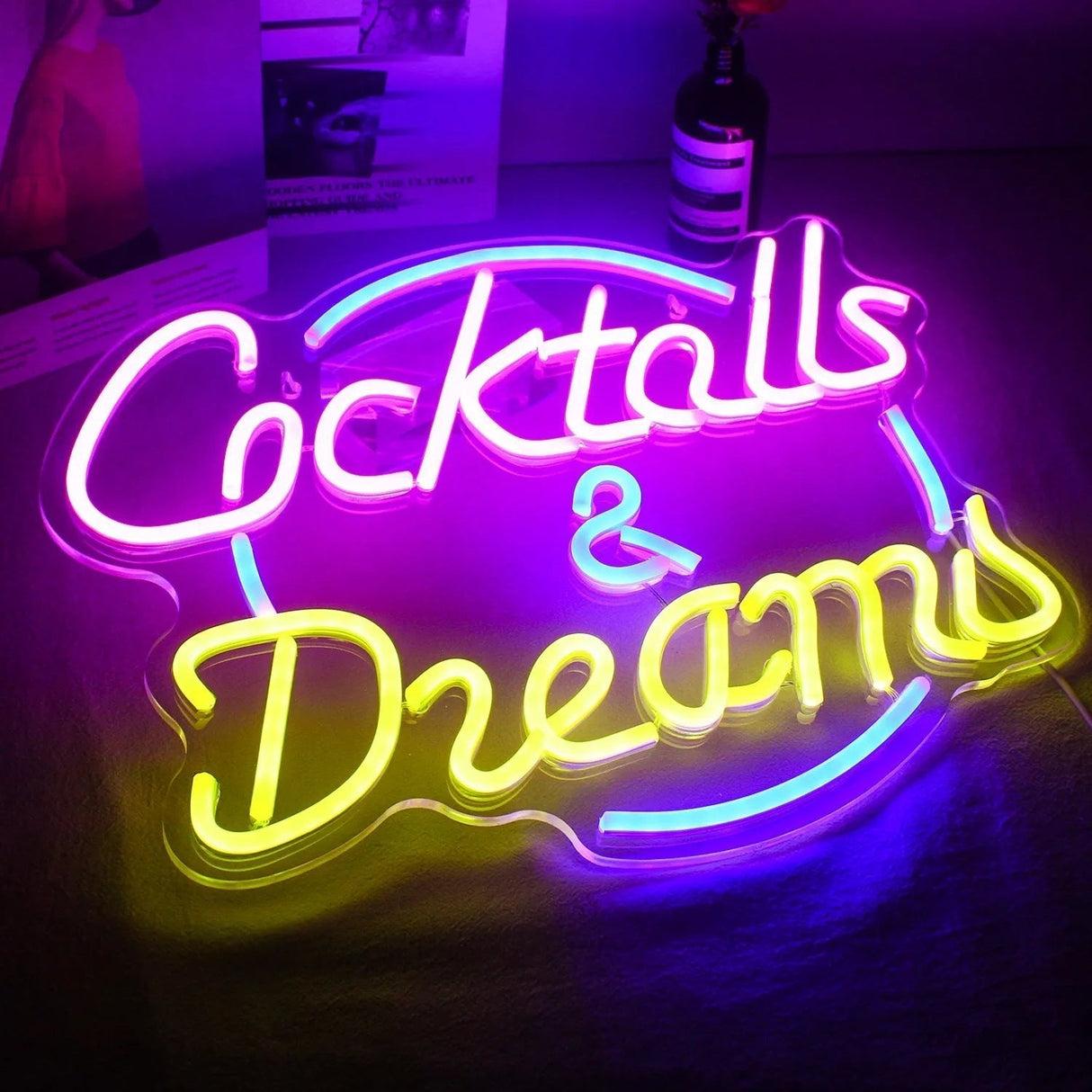 Cocktails & Beer LED Neon Skylt – Livlig USB-drivet Bar & Fest Dekoration Carvallo
