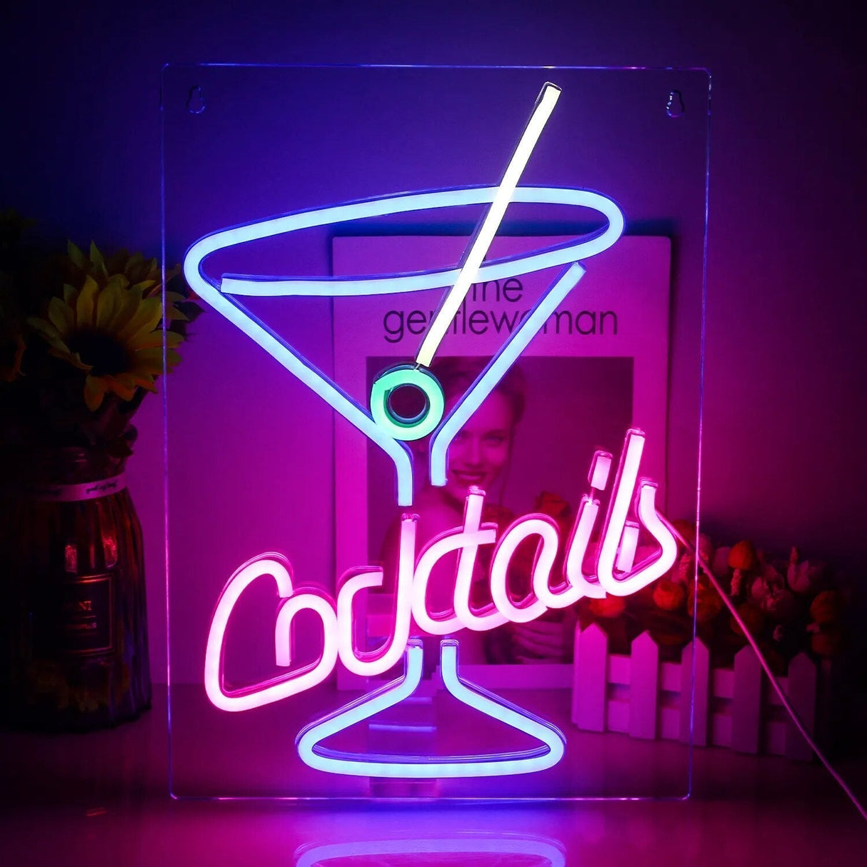 Cocktails & Beer LED Neon Skylt – Livlig USB-drivet Bar & Fest Dekoration Carvallo