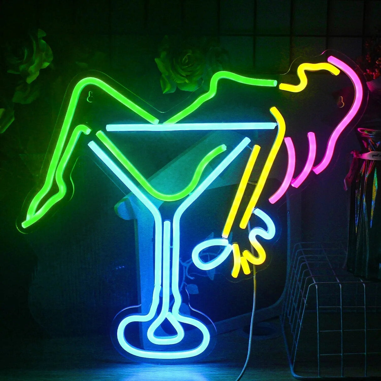 Cocktails & Beer LED Neon Skylt – Livlig USB-drivet Bar & Fest Dekoration Carvallo