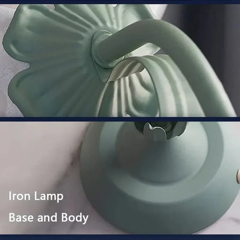Vintage fransk stil blomma bordslampa med metallbas Carvallo