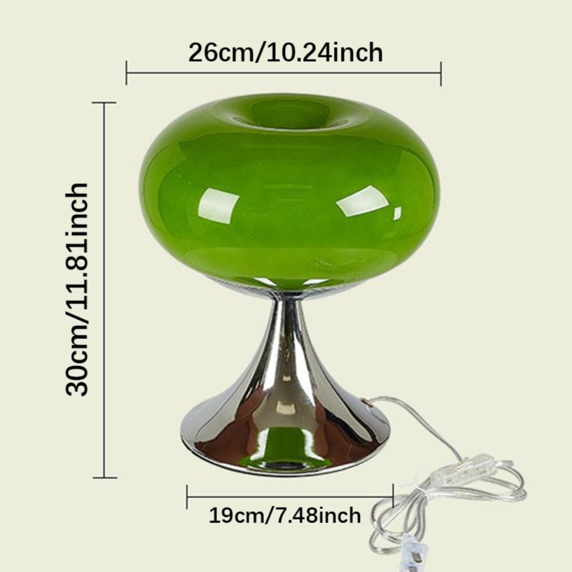 Bordslampa Glas Metall Vintage Stil Ljus Carvallo