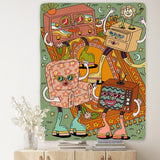 Vintage Psykedelisk Rock Hip Hop Tapestry 100% Polyester Carvallo