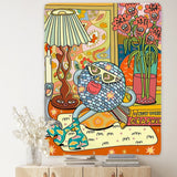 Vintage Psykedelisk Rock Hip Hop Tapestry 100% Polyester Carvallo
