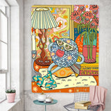 Vintage Psykedelisk Rock Hip Hop Tapestry 100% Polyester Carvallo