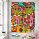 Vintage Psykedelisk Rock Hip Hop Tapestry 100% Polyester Carvallo