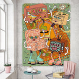 Vintage Psykedelisk Rock Hip Hop Tapestry 100% Polyester Carvallo