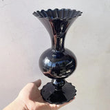 Vintage stil svart glasvas för heminredning 22x11cm Carvallo