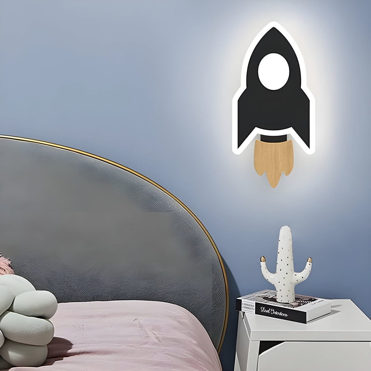RocketGlow Ljus - Dekorativ Barns Tecknad Raket LED Vägglampa Carvallo