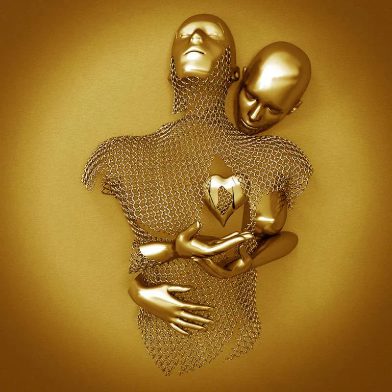 Kärleks-Canvas med Elegant Metallfigur i Modernt Design Carvallo