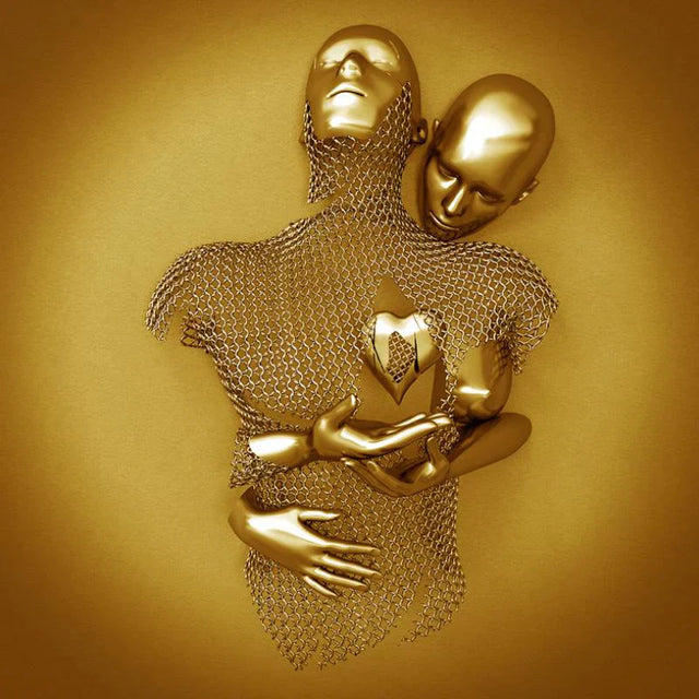 Kärleks-Canvas med Elegant Metallfigur i Modernt Design Carvallo