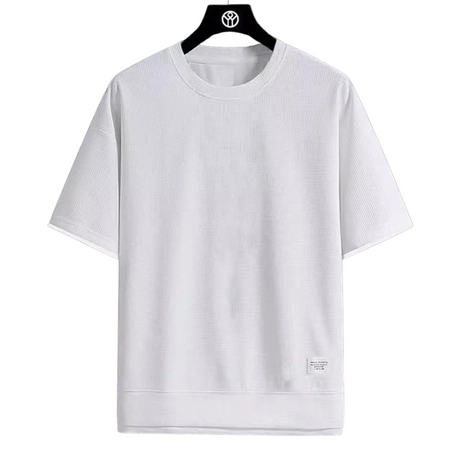 Premium våffel Tshirt för män-Hemnix-Vit-S-Hemnix