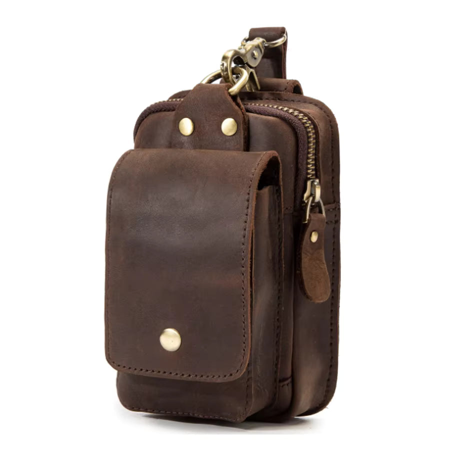 Läderbälte väska med säkra dragkedjefickor Carvallo