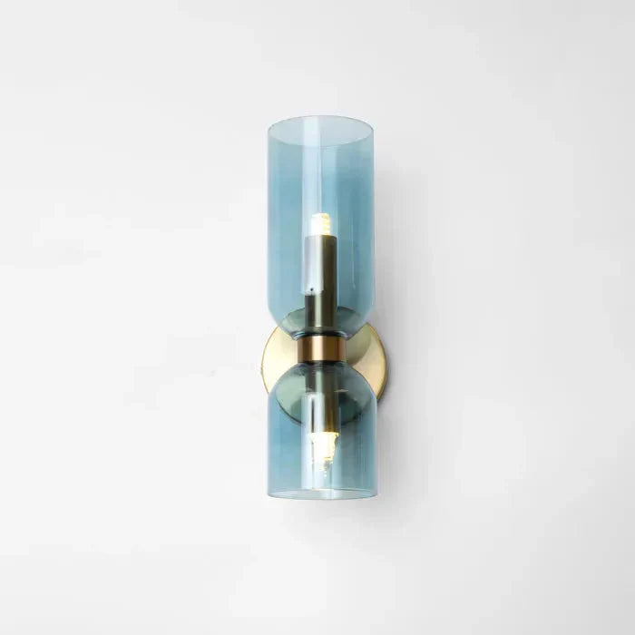 Modern glasvägglampa med dubbla LED-huvuden Carvallo