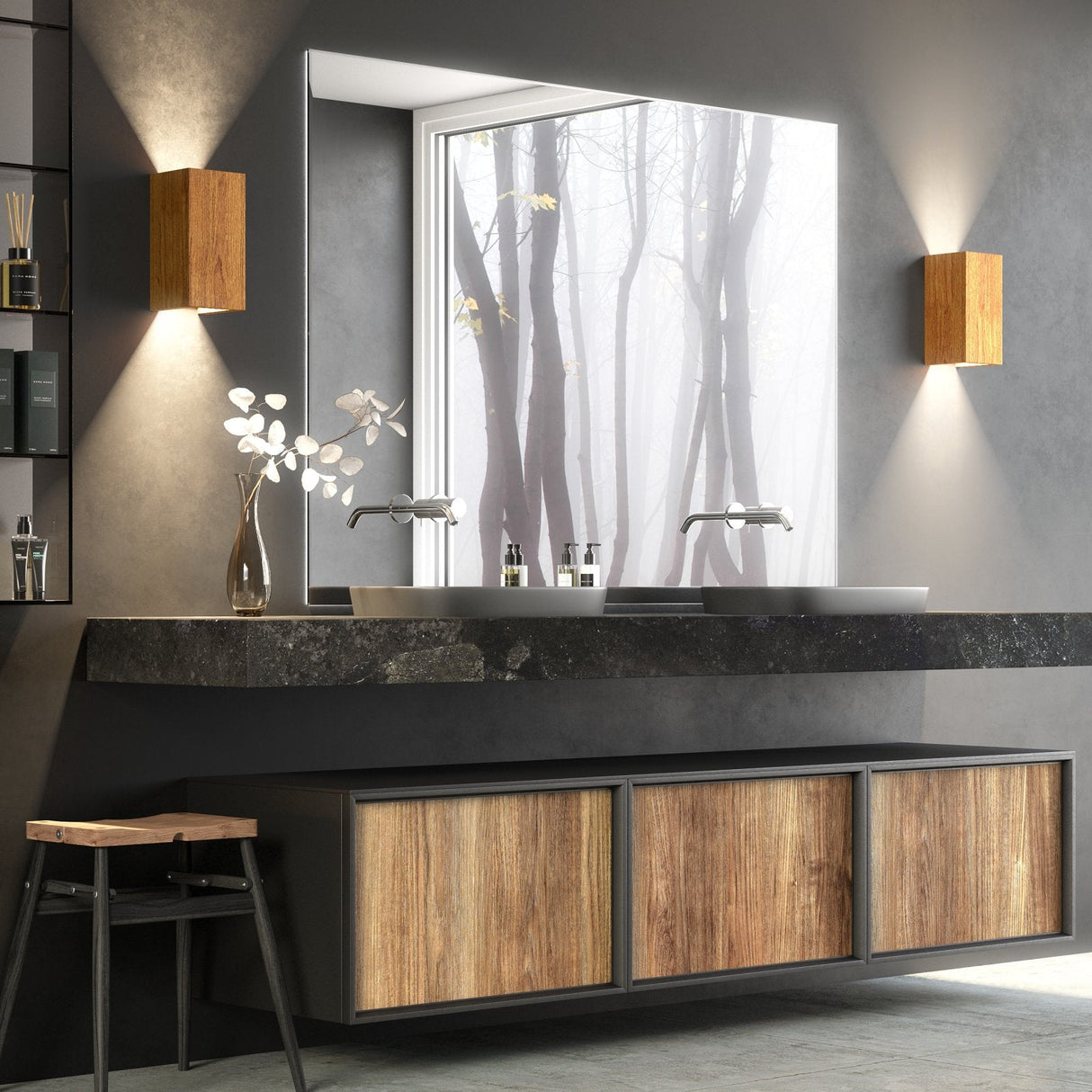 NordicGlow – Rustik Trä Vägglampa med LED Belysning för Vardagsrum och Sovrum Carvallo