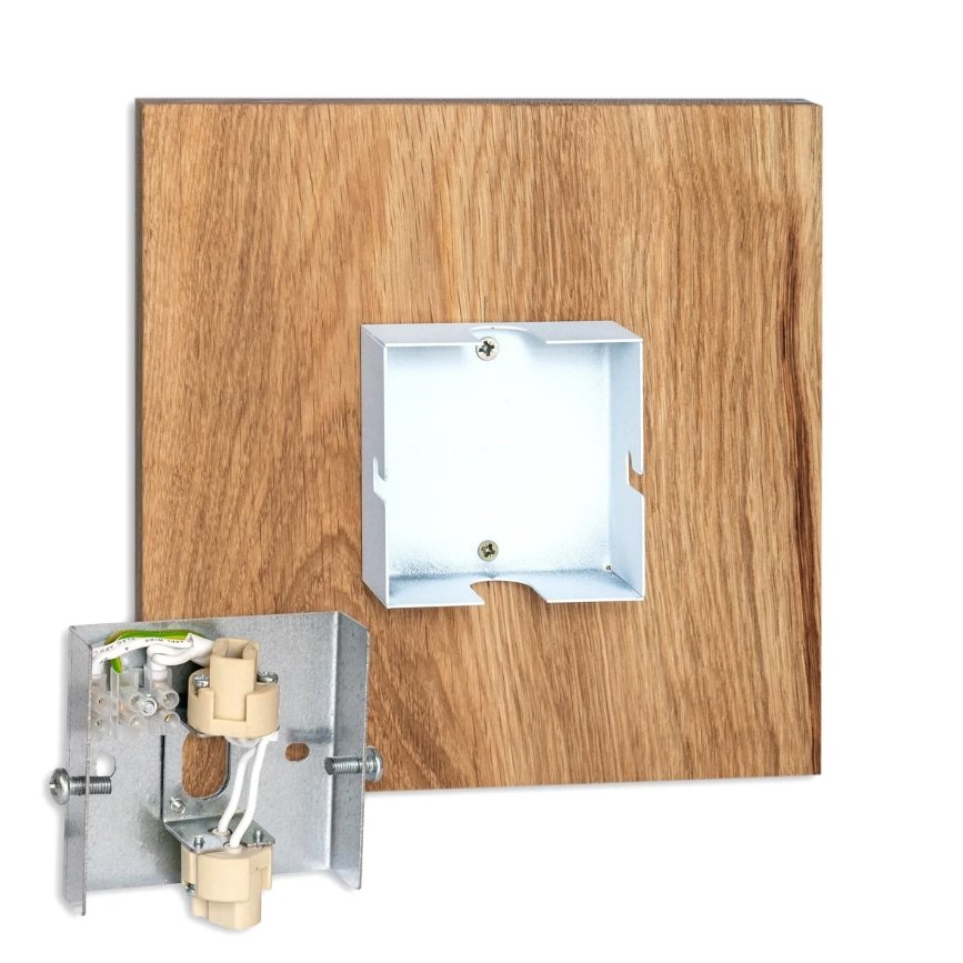 LightSquare - Fyrkantig Trä Vägglampa med Indirekt LED Ljus Carvallo