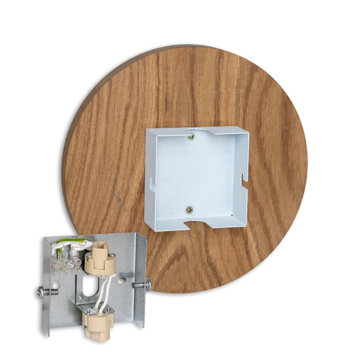 HoutGlow - Rund LED Vägglampa av Ek med Indirekt Ljus Carvallo