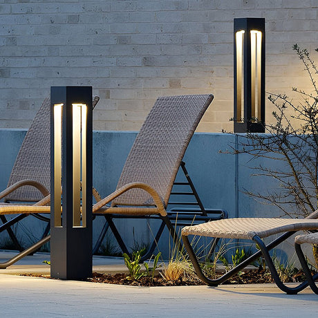 Utomhus LED Trädgård Stolplykta Svart Aluminium Carvallo