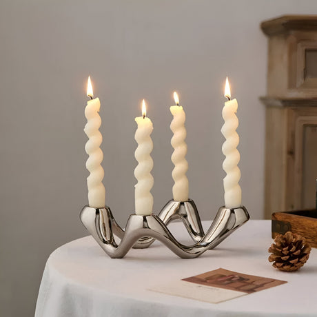 Vågig design keramik ljusstake dekoration hållare skulptur Carvallo