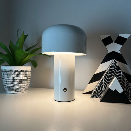 Trådlampad Svampbordslampa | USB-C Uppladdningsbar | 3 Ljusstyrkenivåer | 8" Modern LED Ljus Carvallo