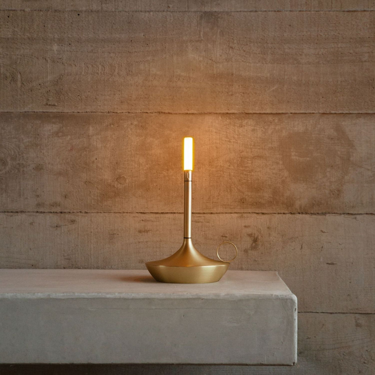 Bordslampa Med Brassy Finish LED Uppladdningsbar Lampa Carvallo