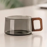 Valmere Artisan Glas Kopp & Fatset – 3 Delar i Glas och Valnöt Hemnix