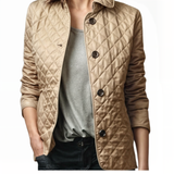 Kviltert jakke med nedfällbar krage för kvinnor-Hemnix-Hemnix