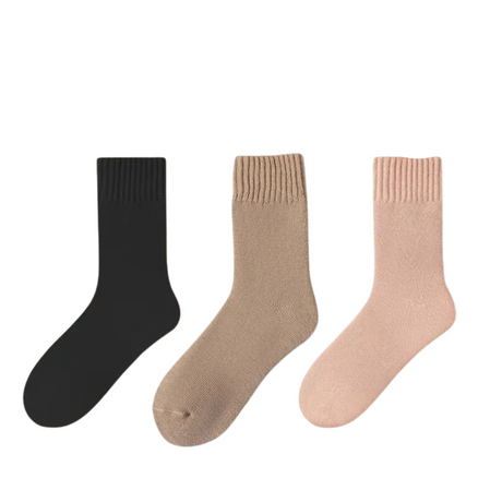 3 par tjocka ullstrumpor för kvinnor-Hemnix-Svart-kaffe-rosa-En storlek-Hemnix
