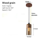 Nordic Wood Glas Pendel Ljuskrona – Modern Hängande Lampa Carvallo