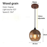 Nordic Wood Glas Pendel Ljuskrona – Modern Hängande Lampa Carvallo