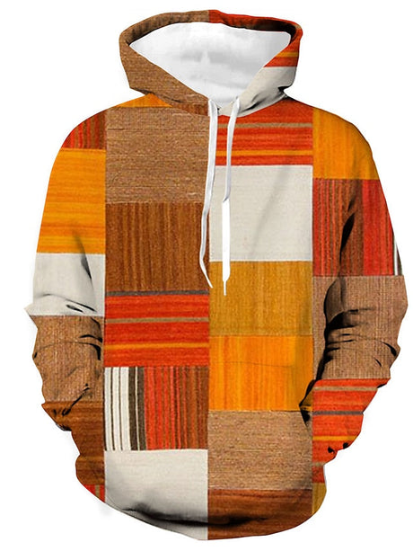 Herren Vinterhuvtröja Modern Design 100% Bomull-[, ]-Hemnix-Orange-3XL-Hemnix