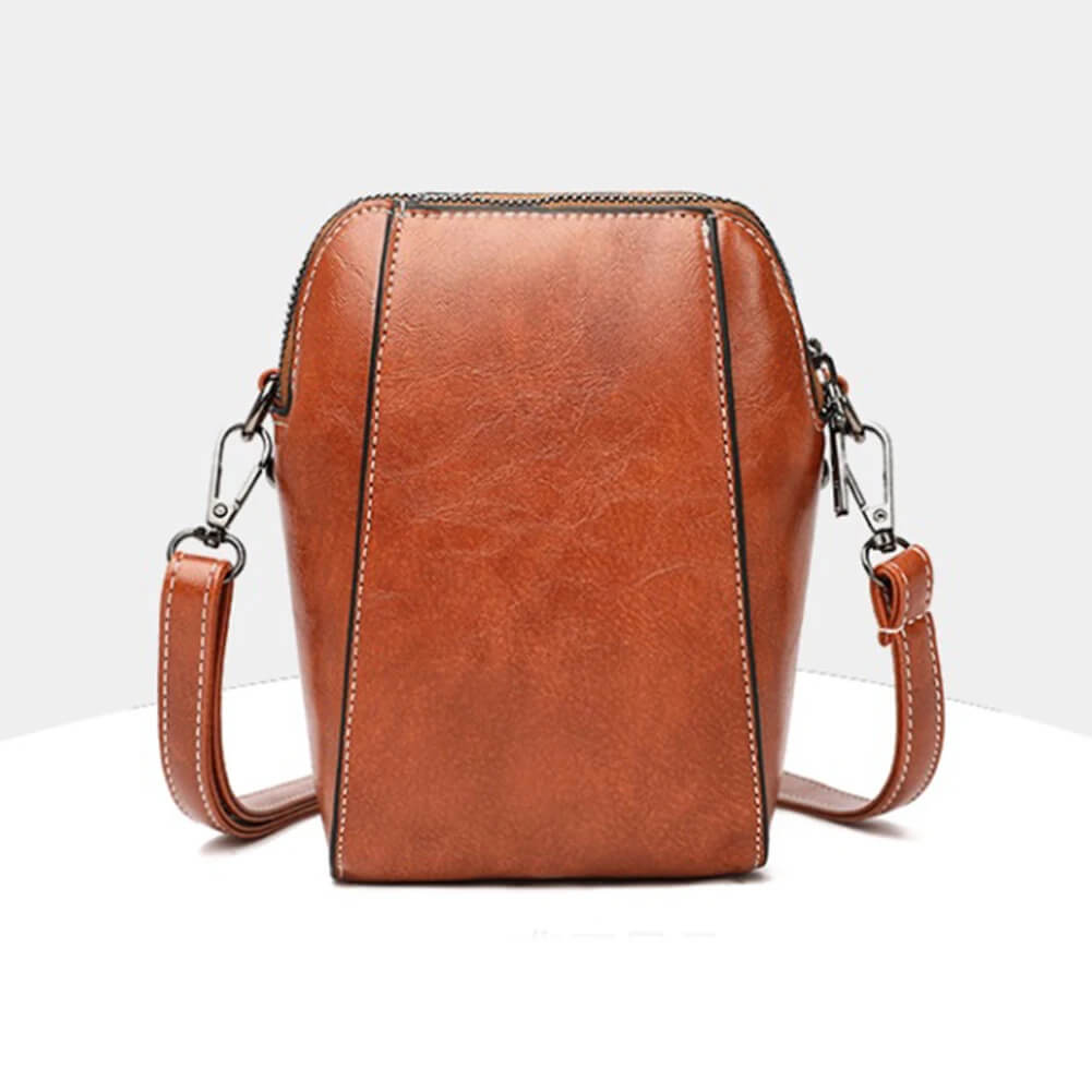 Vintage Crossbody Läderväska för Kvinnor - Justerbar Axelrem, Kompakt Design och Elegant Stil-Handväska-BB-Hemnix