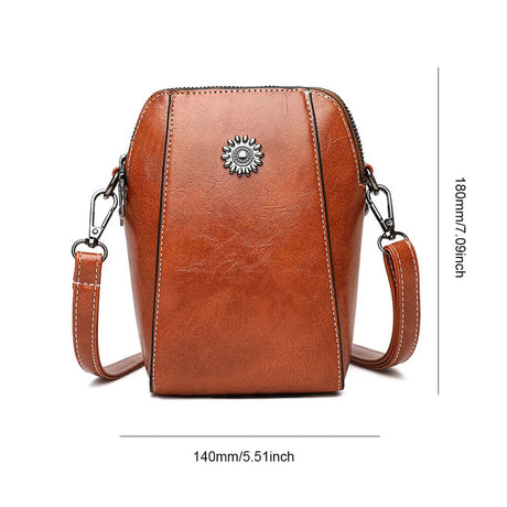 Vintage Crossbody Läderväska för Kvinnor - Justerbar Axelrem, Kompakt Design och Elegant Stil-Handväska-BB-Brun-Hemnix