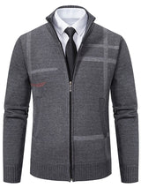 Herr Tröja Med Dragkedja Mjuk Stickad Akryl-Herrtröjor-Bellasverige-Hemnix